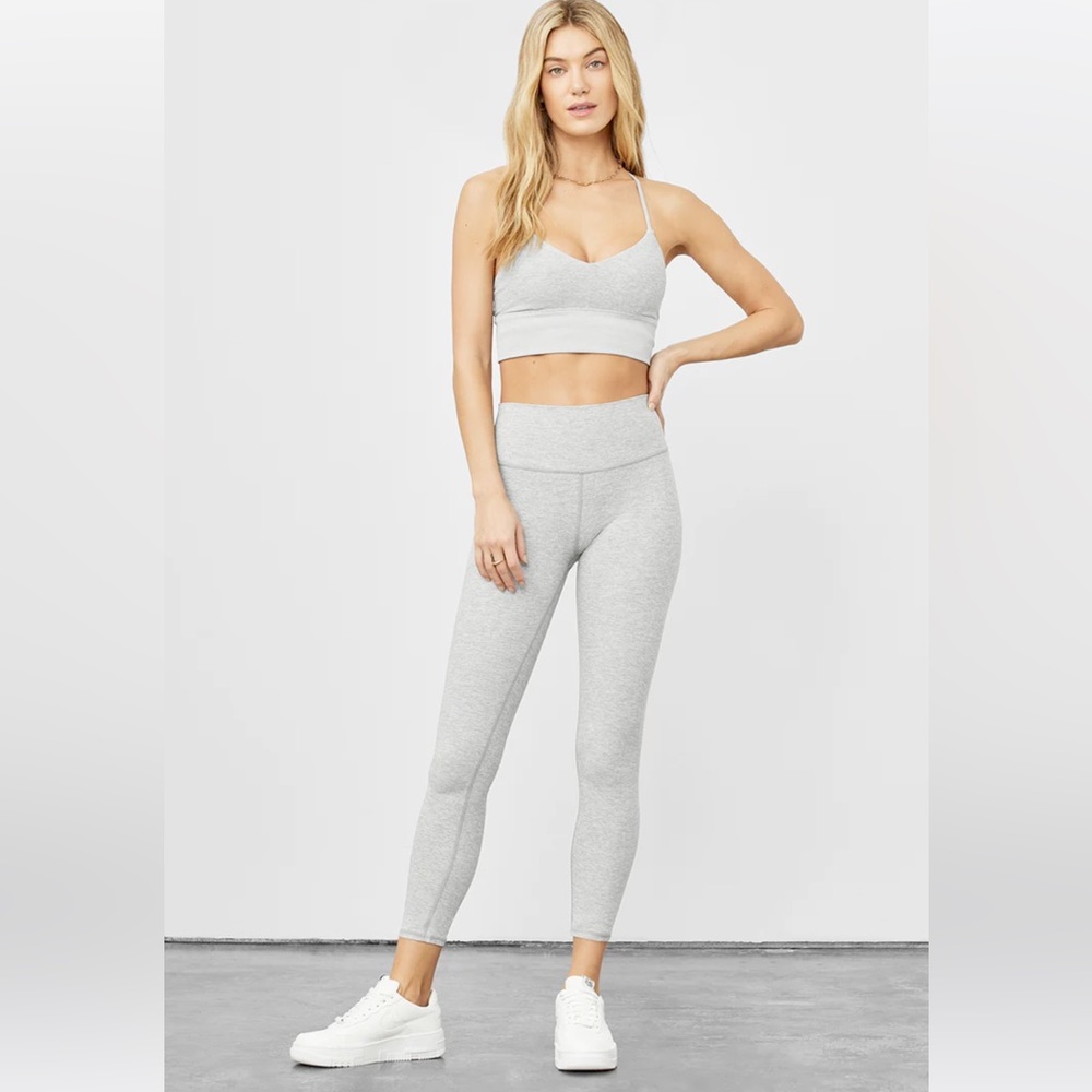 Alo Yoga Alosoft High-Waist 7/8 Highlight Legging Heather Gray Women's Small
